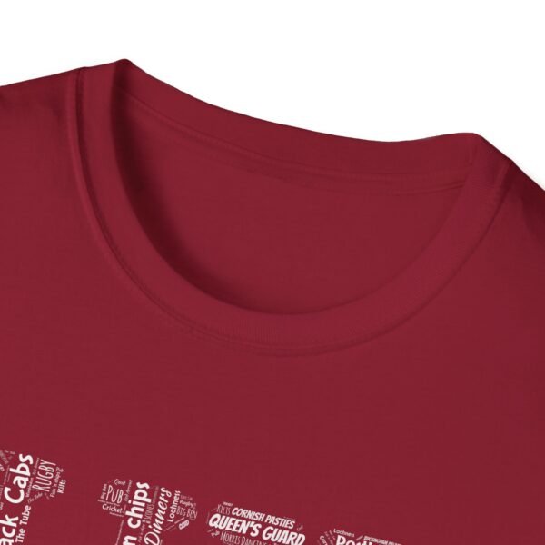 UK Typography T-Shirt – 100% Cotton Design Featuring Iconic UK Symbols, Sizes XS-5XL