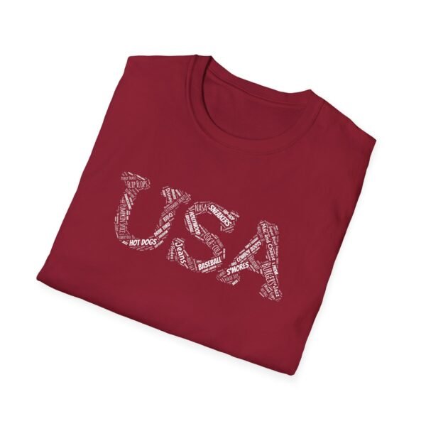 USA Typography T-Shirt – 100% Cotton Design Featuring Iconic American Words, Sizes XS-5XL