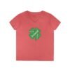 Irish Four-Leaf Clover Women’s V-Neck T-Shirt – 100% Cotton, Lucky Ireland Design S-3XL