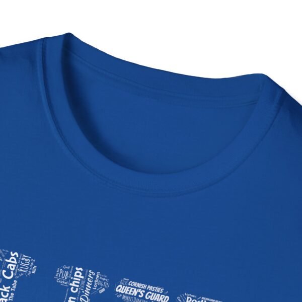 UK Typography T-Shirt – 100% Cotton Design Featuring Iconic UK Symbols, Sizes XS-5XL