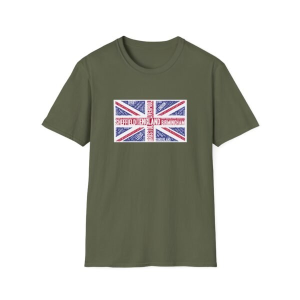 Union Jack Cities T-Shirt – 100% Cotton Design Featuring UK Cities, Sizes XS-5XL