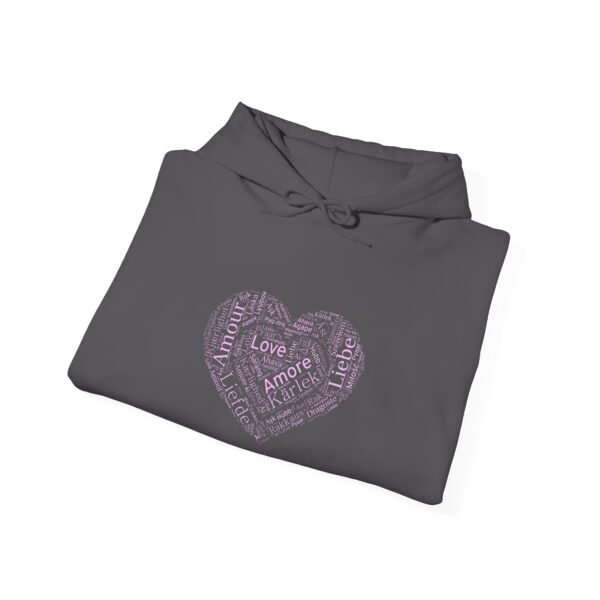 Love Heart Hoodie – 100% Cotton Design with Love in Many Languages, Sizes S-5XL
