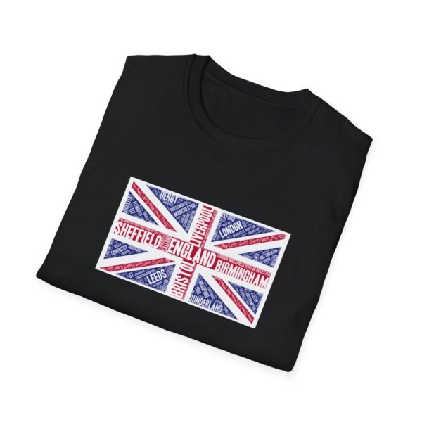 Union Jack Cities T-Shirt – 100% Cotton Design Featuring UK Cities, Sizes XS-5XL