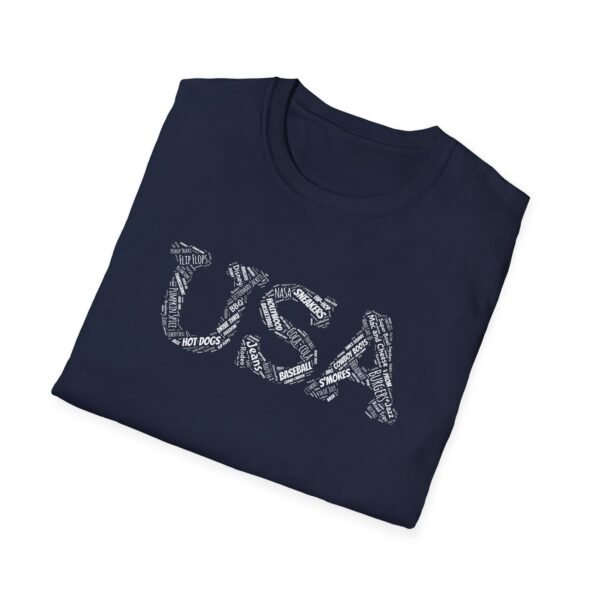 USA Typography T-Shirt – 100% Cotton Design Featuring Iconic American Words, Sizes XS-5XL