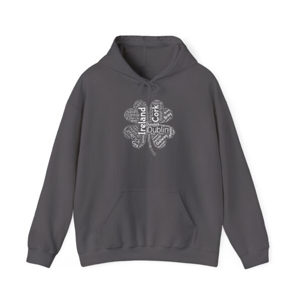 Ireland Word Art Four Leaf Clover Hoodie Irish Cities S-5XL