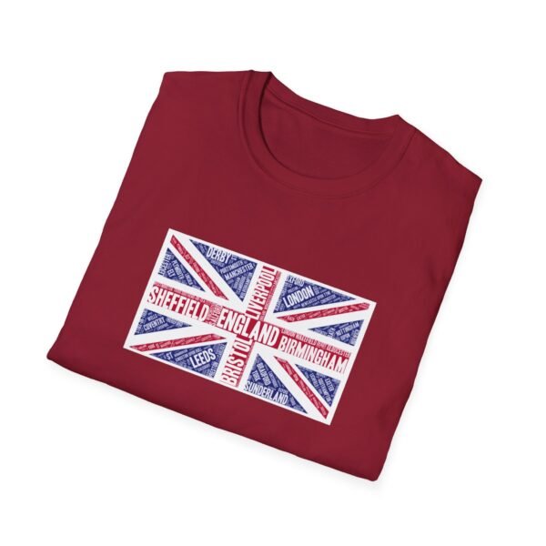 Union Jack Cities T-Shirt – 100% Cotton Design Featuring UK Cities, Sizes XS-5XL