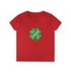 Irish Four-Leaf Clover Women’s V-Neck T-Shirt – 100% Cotton, Lucky Ireland Design S-3XL