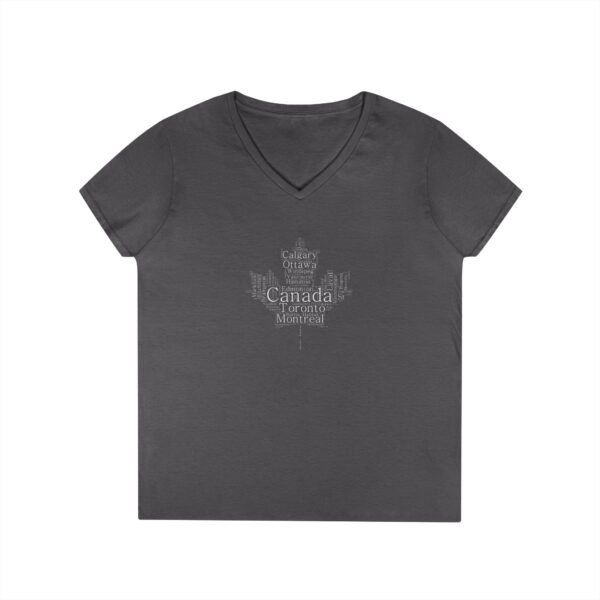 12411791189220844856_2048.jpeg Maple Leaf Women’s V-Neck T-Shirt – 100% Cotton, Canadian Cities Design S-3XL