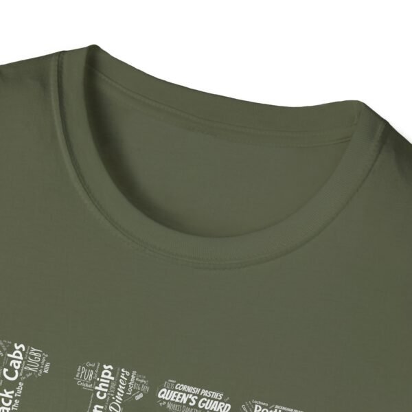 UK Typography T-Shirt – 100% Cotton Design Featuring Iconic UK Symbols, Sizes XS-5XL