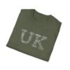 UK Typography T-Shirt – 100% Cotton Design Featuring Iconic UK Symbols, Sizes XS-5XL