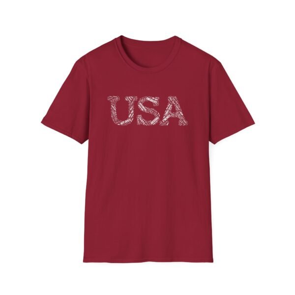 USA Typography T-Shirt – 100% Cotton Design Featuring Iconic American Words, Sizes XS-5XL