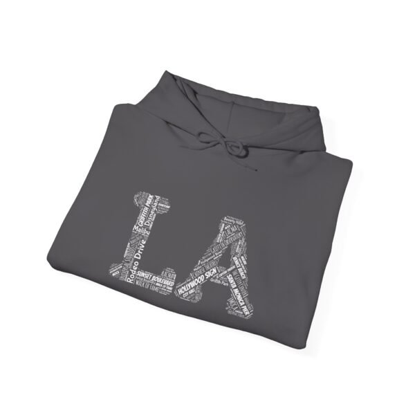 13598350342875241255_2048.jpeg LA Word Art Unisex Hoodie with LA landmarks S-5XL