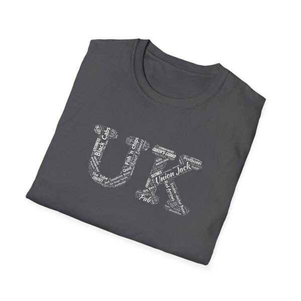 UK Typography T-Shirt – 100% Cotton Design Featuring Iconic UK Symbols, Sizes XS-5XL
