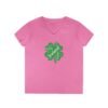 Irish Four-Leaf Clover Women’s V-Neck T-Shirt – 100% Cotton, Lucky Ireland Design S-3XL