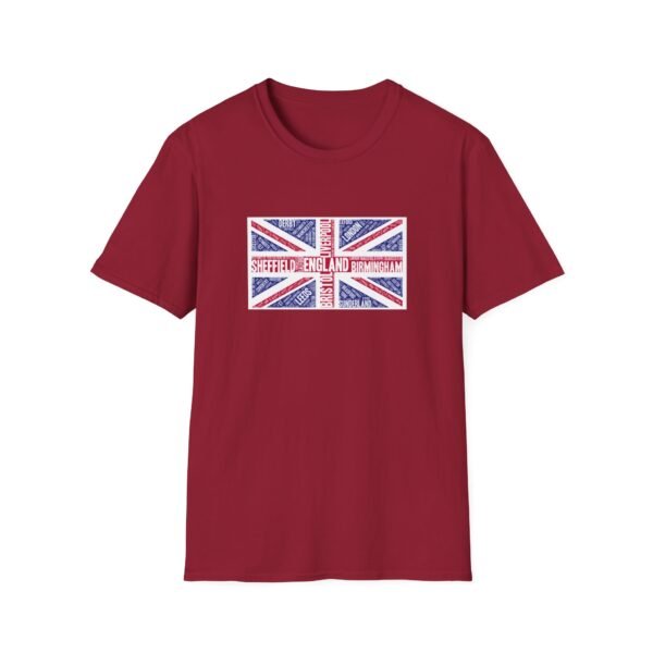 Union Jack Cities T-Shirt – 100% Cotton Design Featuring UK Cities, Sizes XS-5XL