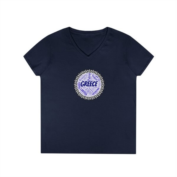 15431643445994671329_2048.jpeg Greece V-Neck T-Shirt – 100% Cotton, Greek Cities Typography Wordart Design S-3XL