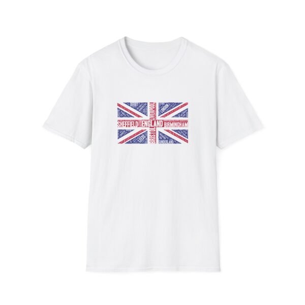 Union Jack Cities T-Shirt – 100% Cotton Design Featuring UK Cities, Sizes XS-5XL