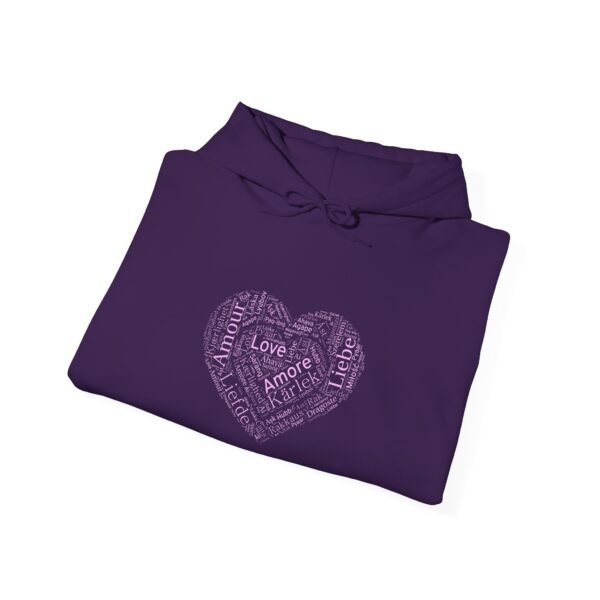 Love Heart Hoodie – 100% Cotton Design with Love in Many Languages, Sizes S-5XL