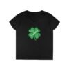 Irish Four-Leaf Clover Women’s V-Neck T-Shirt – 100% Cotton, Lucky Ireland Design S-3XL