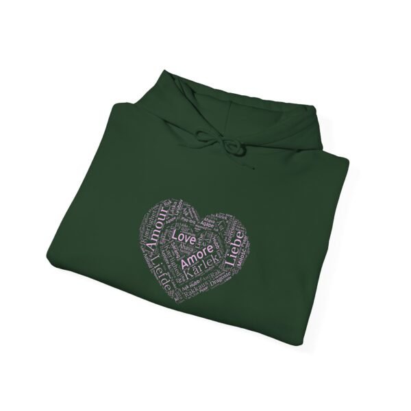 Love Heart Hoodie – 100% Cotton Design with Love in Many Languages, Sizes S-5XL