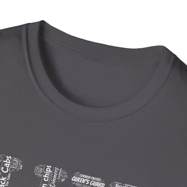 UK Typography T-Shirt – 100% Cotton Design Featuring Iconic UK Symbols, Sizes XS-5XL