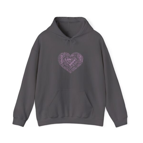 Love Heart Hoodie – 100% Cotton Design with Love in Many Languages, Sizes S-5XL