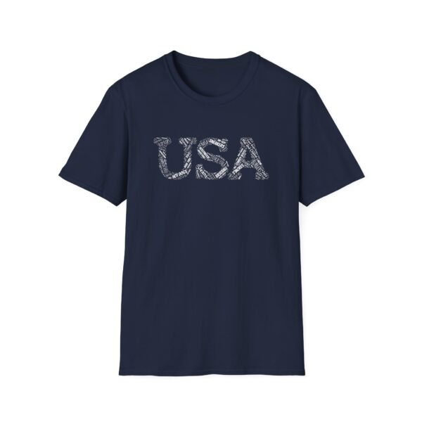 USA Typography T-Shirt – 100% Cotton Design Featuring Iconic American Words, Sizes XS-5XL