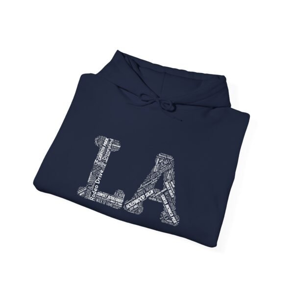 2873414017691662084_2048.jpeg LA Word Art Unisex Hoodie with LA landmarks S-5XL