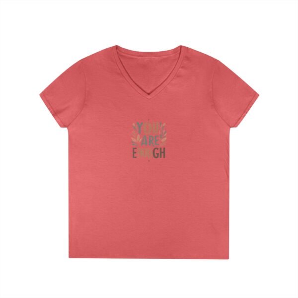 You Are Enough Women’s V-Neck T-Shirt – 100% Cotton Motivational Design
