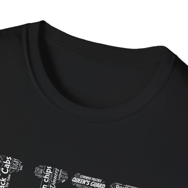 UK Typography T-Shirt – 100% Cotton Design Featuring Iconic UK Symbols, Sizes XS-5XL