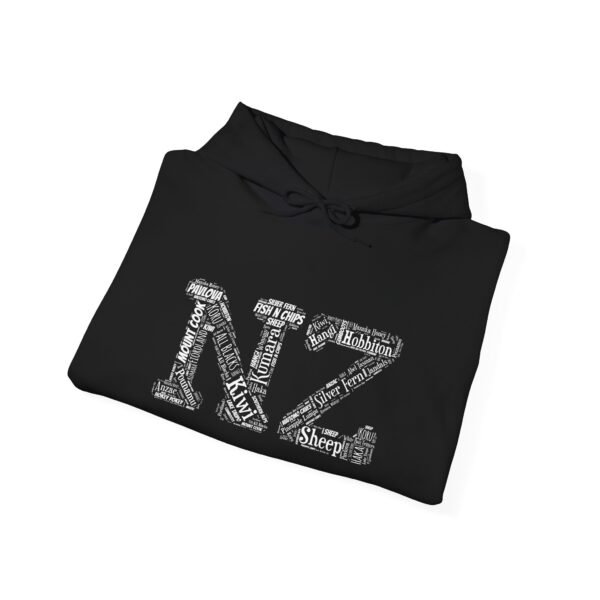 NZ Typography Hoodie – Unisex Design Featuring Iconic New Zealand Words, Sizes S-5XL