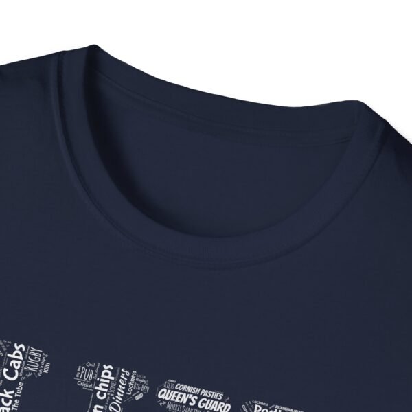 UK Typography T-Shirt – 100% Cotton Design Featuring Iconic UK Symbols, Sizes XS-5XL