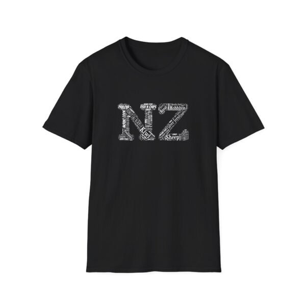 NZ Typography T-Shirt – 100% Cotton Design Featuring Iconic New Zealand Words, Sizes XS-5XL
