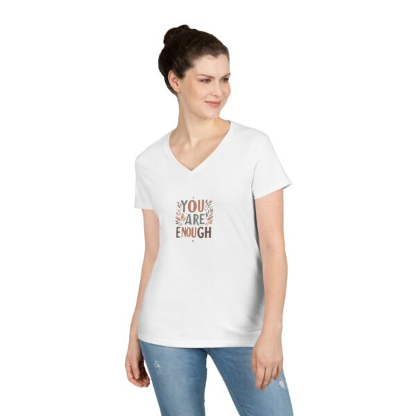 You Are Enough Women’s V-Neck T-Shirt – 100% Cotton Motivational Design