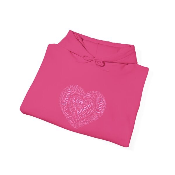 Love Heart Hoodie – 100% Cotton Design with Love in Many Languages, Sizes S-5XL