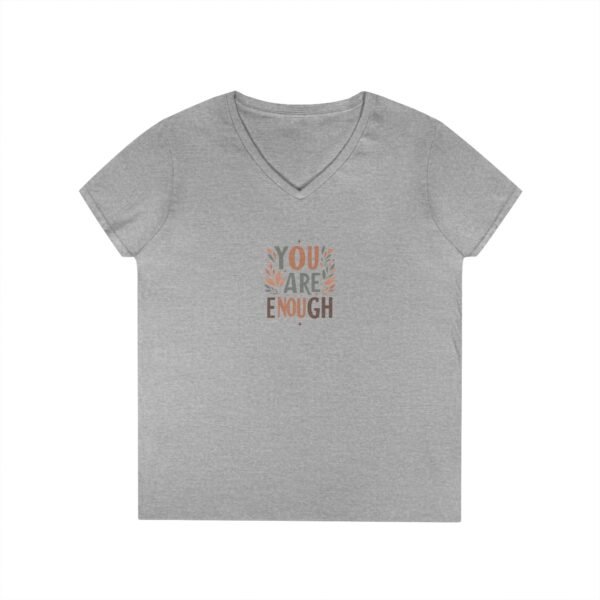 You Are Enough Women’s V-Neck T-Shirt – 100% Cotton Motivational Design