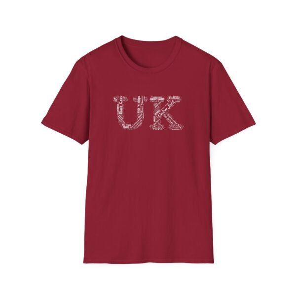 UK Typography T-Shirt – 100% Cotton Design Featuring Iconic UK Symbols, Sizes XS-5XL