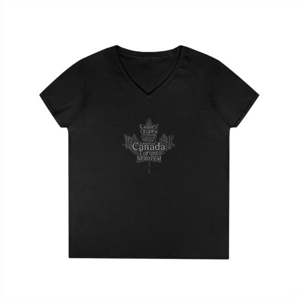 8072129813004802208_2048.jpeg Maple Leaf Women’s V-Neck T-Shirt – 100% Cotton, Canadian Cities Design S-3XL