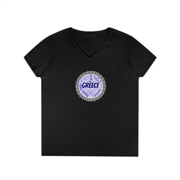 8128445472420161204_2048.jpeg Greece V-Neck T-Shirt – 100% Cotton, Greek Cities Typography Wordart Design S-3XL