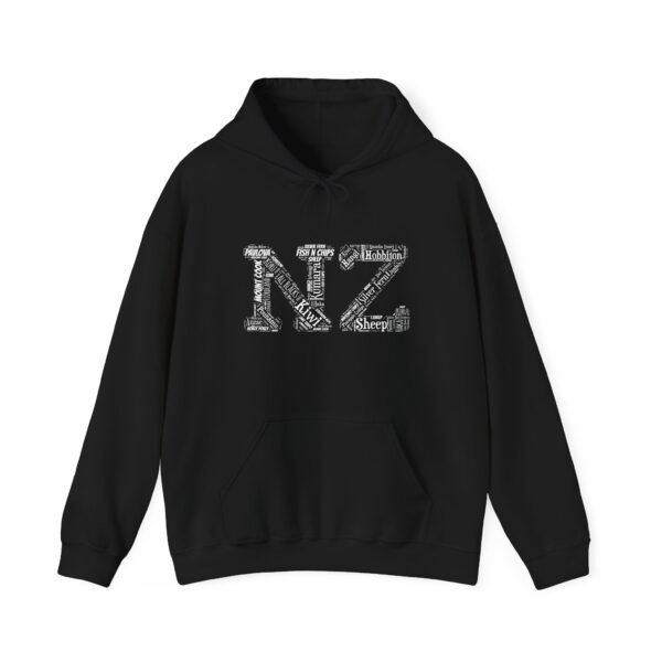 NZ Typography Hoodie – Unisex Design Featuring Iconic New Zealand Words, Sizes S-5XL