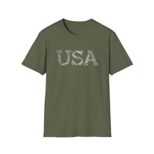 USA Typography T-Shirt – 100% Cotton Design Featuring Iconic American Words, Sizes XS-5XL