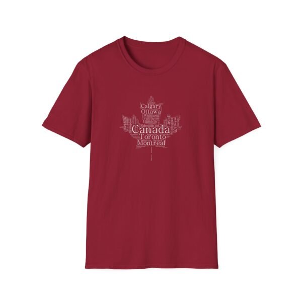 Maple Leaf Canada T-Shirt – 100% Cotton Design Featuring Canadian Cities, Sizes XS-5XL