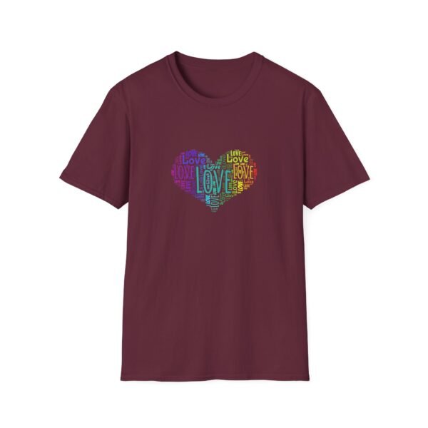 10469586054016986700_2048.jpeg Love Heart T-Shirt – Colorful Word Art Design – Unisex Tee XS-5XL