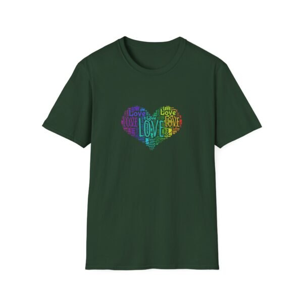 10849093135304110649_2048.jpeg Love Heart T-Shirt – Colorful Word Art Design – Unisex Tee XS-5XL