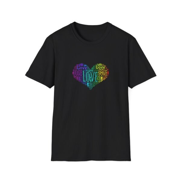 11311602852598613284_2048.jpeg Love Heart T-Shirt – Colorful Word Art Design – Unisex Tee XS-5XL