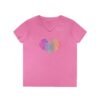 Women's V-Neck Love Heart T-Shirt – Colorful Word Art Design – Sizes S-3XL
