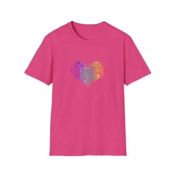 11756154126784544316_2048.jpeg Love Heart T-Shirt – Colorful Word Art Design – Unisex Tee XS-5XL