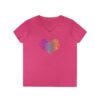 Women's V-Neck Love Heart T-Shirt – Colorful Word Art Design – Sizes S-3XL