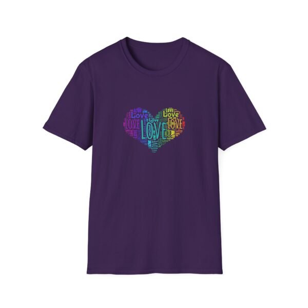13842749980042638159_2048.jpeg Love Heart T-Shirt – Colorful Word Art Design – Unisex Tee XS-5XL