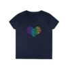 Women's V-Neck Love Heart T-Shirt – Colorful Word Art Design – Sizes S-3XL